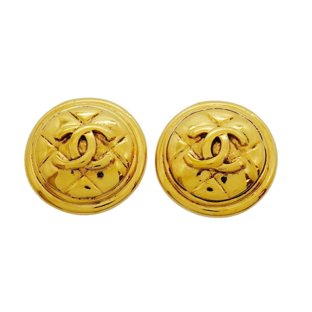 CHANEL Gold Logo Earrings
